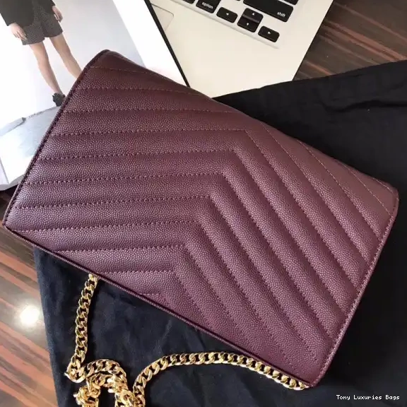 Tony Luxuries MATELASSÉ YSL CHAIN CASSANDRE WALLET 0701